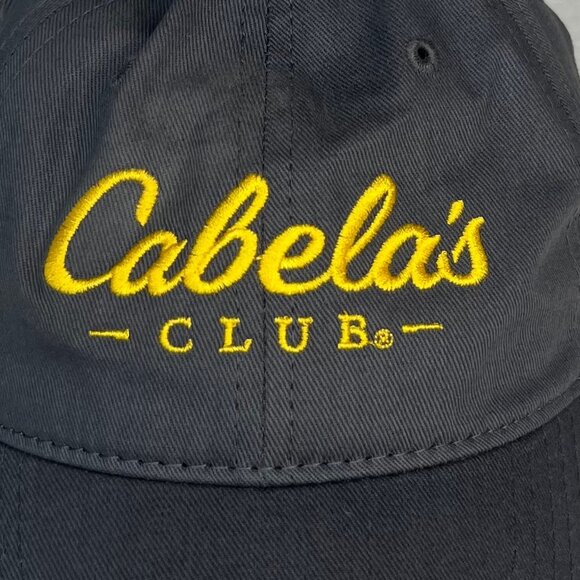 Cabelas Club Adjustable Baseball Cap Gray Yellow Embroidered Logo - Picture 6 of 7